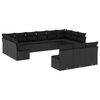 vidaXL 13-dijelni set vrtnih sofa s jastucima poliratan crni
