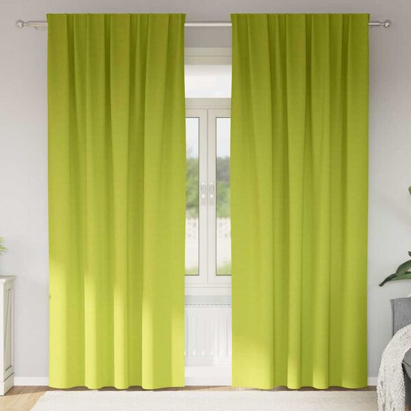 vidaXL Zavjese za blackout s prstenovima 2 pcs Zelena 225 x 140 cm