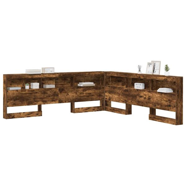 vidaXL Skladi&scaron;no uzglavlje Dimljeni hrast 200 cm Konstruirano drvo