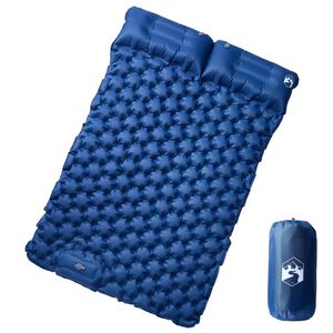 vidaXL Samonapuhujući madrac za kampiranje s jastucima modri 2 osobu