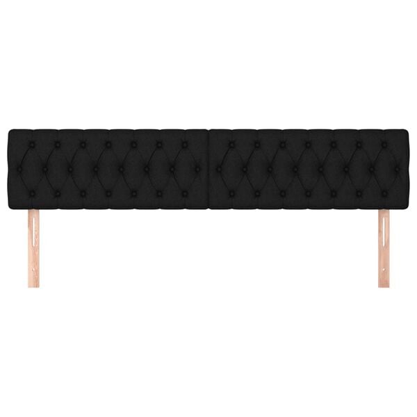 vidaXL Uzglavlja 2 kom crna 100x7x78/88 cm od tkanine