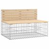 vidaXL Vrtna klupa s gabionskim dizajnom 103x70x65 cm masivna borovina