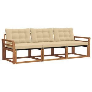 vidaXL Set vanjskih sofa s jastukom 3 pcs Prirodna i bež