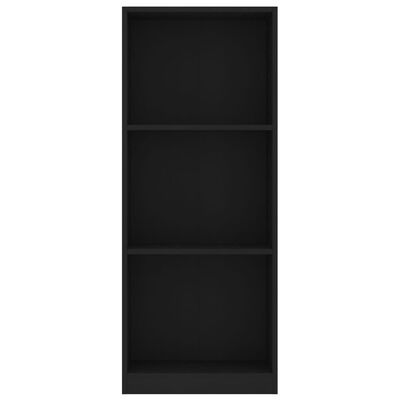 vidaXL Ormarić za knjige s 3 razine crni 40 x 24 x 108 cm drveni