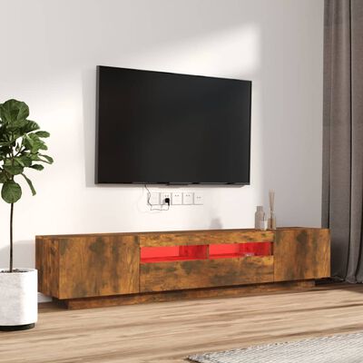 vidaXL 2-dijelni set TV ormarića LED boja dimljenog hrasta drveni