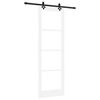 vidaXL Klizna vrata Bijelo 78 x 232 cm Masivna borovina i staklo