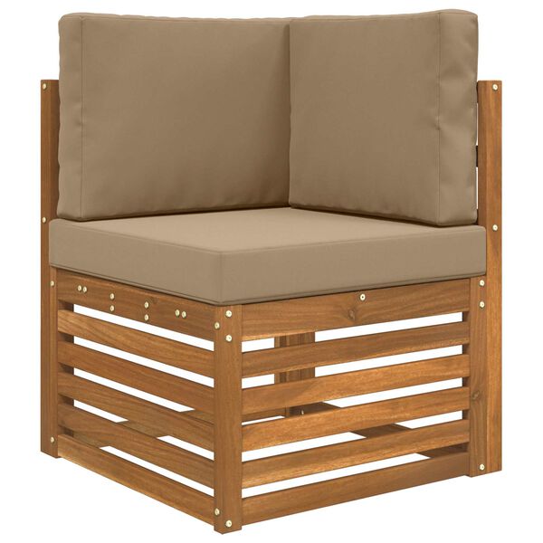 vidaXL Jastuk za vanjsku sofU 3 pcs Sivo-smeđa Poliester