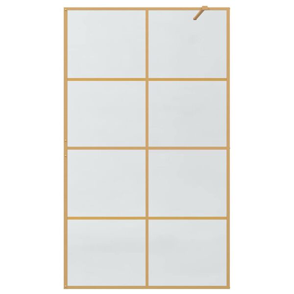 vidaXL Zid za walk-in tu&scaron; Zlatno 115 x 195 cm Staklo otporno na udarce