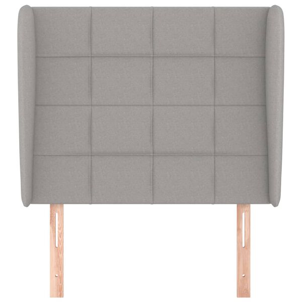 vidaXL Uzglavlje s ušima svjetlosivo 83 x 23 x 118/128 cm od tkanine