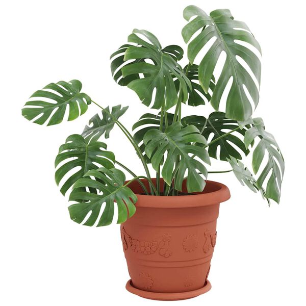 vidaXL Kružni Pladanj za Cvijeće 24 pcs Crvena cigla &Oslash; 23,5 x 2,5 cm