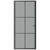 vidaXL Unutarnja vrata 93 x 201,5 cm crna od ESG stakla i aluminija