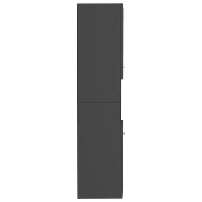 vidaXL Kupaonski ormarić visoki sjaj sivi 30 x 30 x 130 cm od iverice