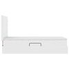 vidaXL Krevet s prostorom za pohranu s LED-om Čista bijela Lažna koža