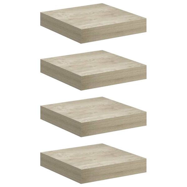 vidaXL Plutajuće zidne police 4 kom boja hrasta 23 x 23,5 x 3,8 cm MDF