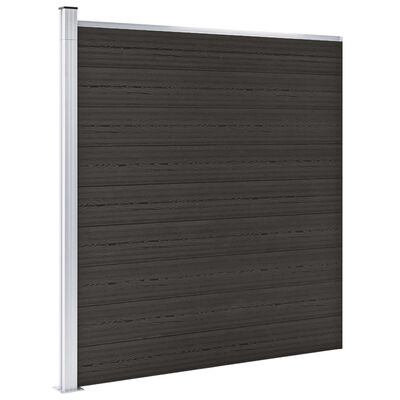 vidaXL Panel za ogradu WPC 175 x 186 cm crni