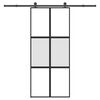 vidaXL Klizna vrata s priborom 90 x 205 cm kaljeno staklo i aluminij