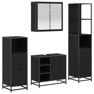 vidaXL Set namje&scaron;taja za kupaonicu 4 kom. Crni hrast 65 x 33 x 60 cm