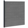 vidaXL Set ograde 175 x 186 cm WPC i aluminij Siva