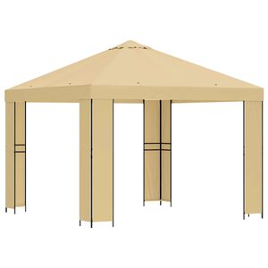 vidaXL Gazebo 3 x 3 m Krem Poliester i čelik 190 gsm