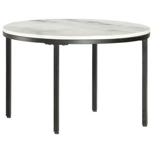 vidaXL Stolić za kavu bijelo-crni &Oslash; 65 cm od pravog punog mramora