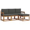 vidaXL Set vanjskih sofa s jastukom 4 pcs Prirodna i antracit