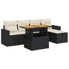 vidaXL 6-dijelni set vrtnih sofa s jastucima crni od poliratana bagrem