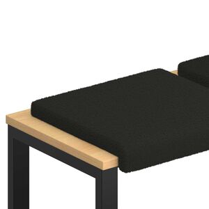 vidaXL Jastučić za klupu 2 kom. Sherpa Tkanina Crna Dubina 35 cm
