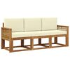 vidaXL Set vanjskih sofa s jastukom 3 pcs Prirodna i krem Poliester