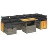 vidaXL 8-dijelni set vrtnih sofa od poliratana s jastucima sivi