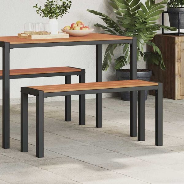 vidaXL Vrtna klupa Smeđa 100 x 28 x 45cm Čelik