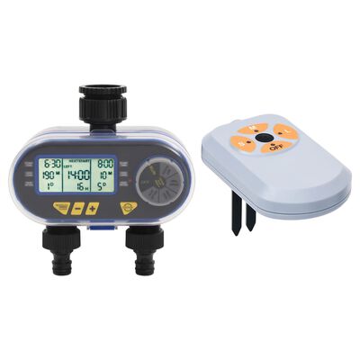 vidaXL Digitalni mjerač vremena za vodu s 2 izlaza i senzorom vlage