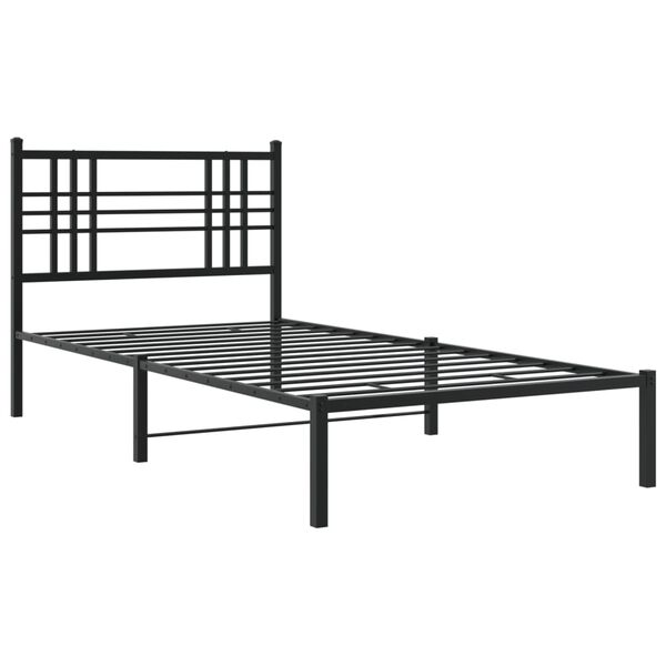 vidaXL Metalni okvir za krevet s uzglavljem crni 100x190 cm