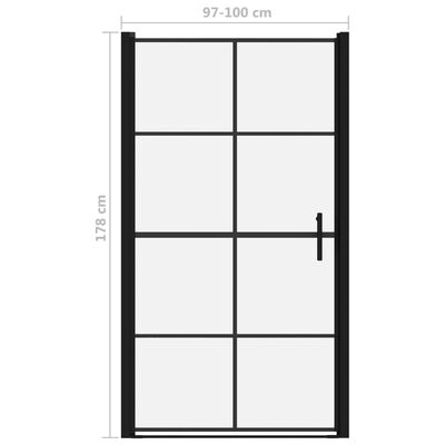 vidaXL Vrata za tuš od kaljenog stakla 100 x 178 cm crna