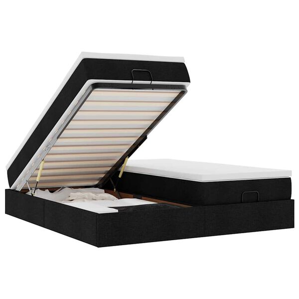vidaXL Okvir kreveta s madracima crni 160x200cm od tkanine