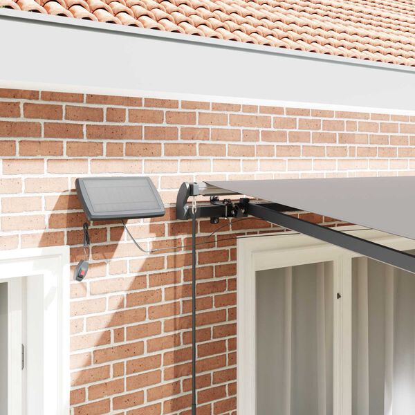 vidaXL Skrovita tenda S LED lampica Svjetlosiva 350 x 250 cm tkanina