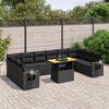 vidaXL 11-dijelni set vrtnih sofa od poliratana s jastucima crni