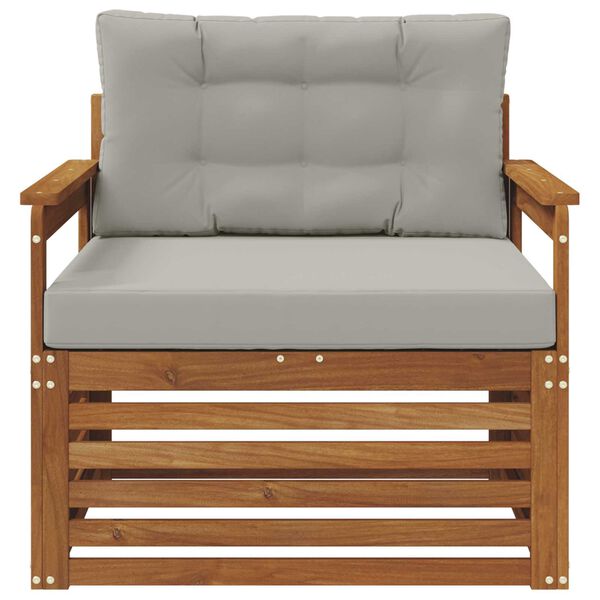 vidaXL Set vanjskih sofa Čvrsto drvo akacije i poliester Prirodna