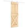 vidaXL Klizna vrata Prirodna i bijela 70 x 210 cm Čvrsta borovina