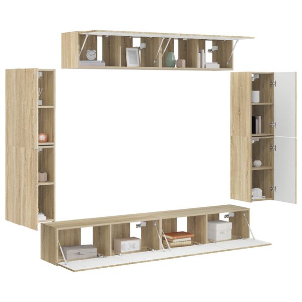 vidaXL TV ormar 8 pcs Sonoma hrast