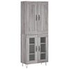 vidaXL Visoka komoda siva sonome 69,5x34x180 cm od konstruiranog drva