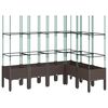 vidaXL Vrtna sadilica s re&scaron;etkom smeđa 160 x 120 x 142,5 cm PP