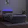 vidaXL Krevet box spring s madracem LED svjetlosivi 100x200 cm bar&scaron;un