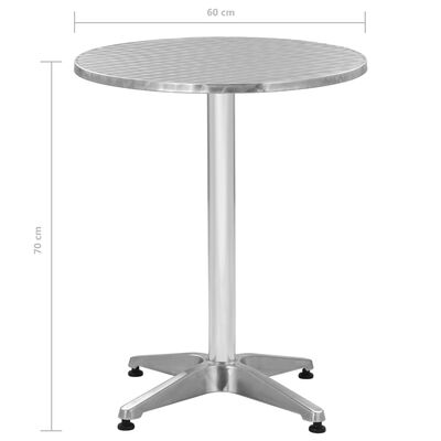 vidaXL Vrtni stol srebrni 60 x 70 cm aluminijski