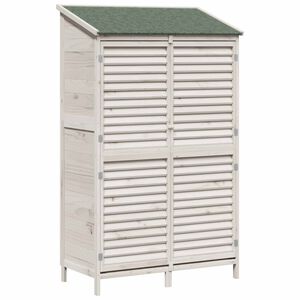 vidaXL Vrtna &Scaron;upa s krovom Bijela 106 x 56 x 176,5 cm Čvrsto drvo jele