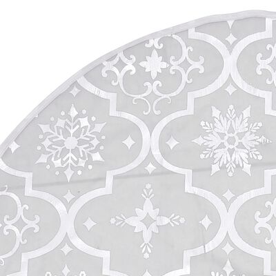 vidaXL Luksuzna podloga za božićno drvce s čarapom bijela 150 cm