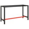 vidaXL Okvir za radni stol mat crni i mat crveni 140x50x79 cm metalni