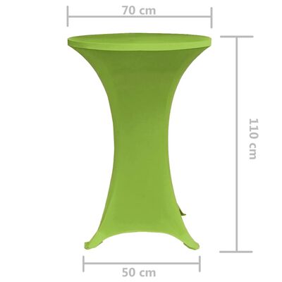 vidaXL Rastezljivi Stolnjak 2 kom 70 cm Zelena boja