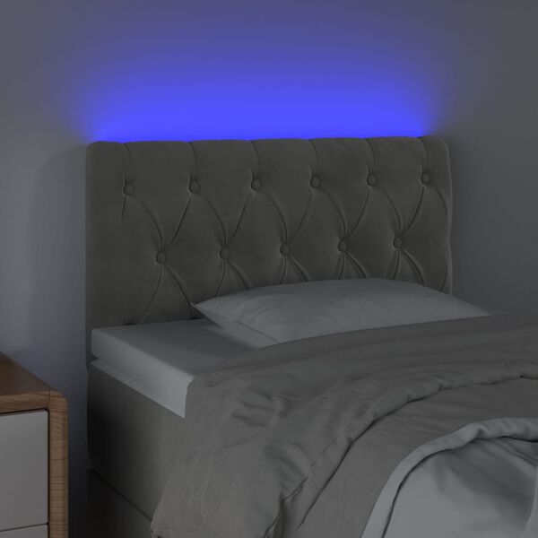 vidaXL LED uzglavlje svjetlosivo 80x7x78/88 cm bar&scaron;unasto