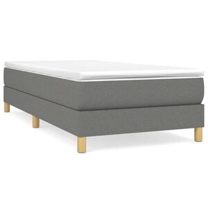 vidaXL Okvir za krevet s oprugom tamnosivi 80x200 cm od tkanine