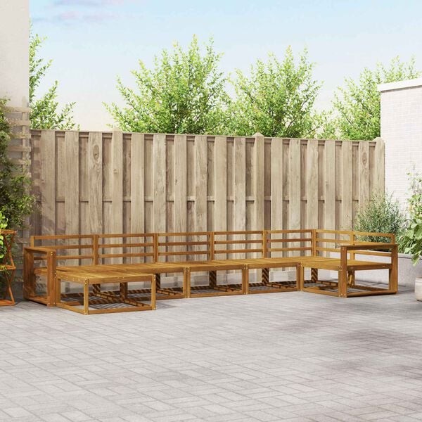 vidaXL Set vanjskih sofa 7 pcs Prirodna Čvrsto drvo akacije